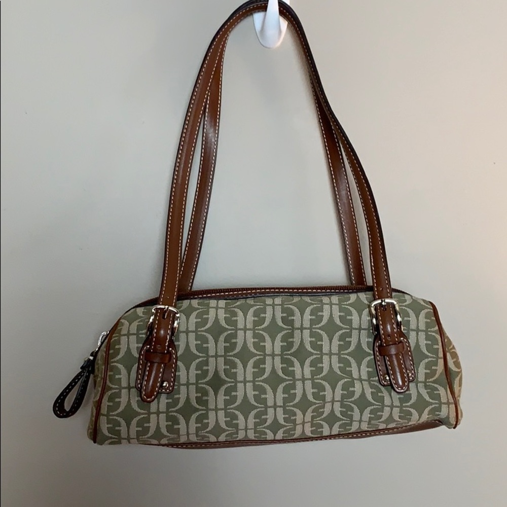 Fossil Small F logo Green/Brown Purse